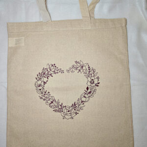 Tote bag bloemen hart