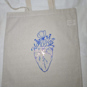 Tote bag hart met bloemen